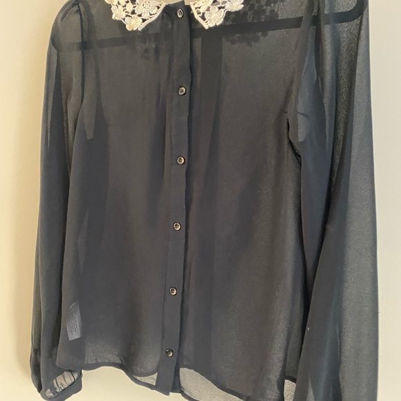 Xhilaration sheer black blouse M - Picture 3 of 4